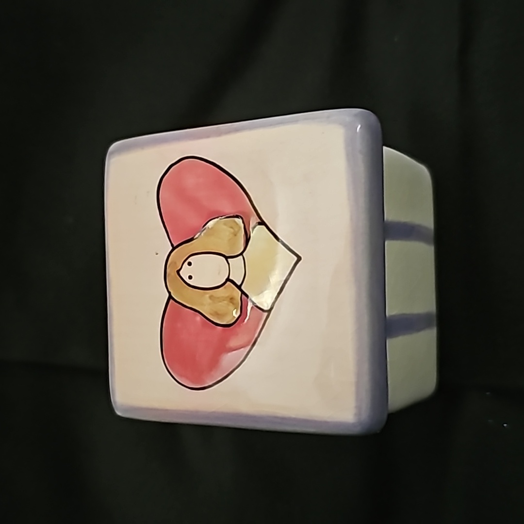 Russ Ceramic Joy, Trinket Box Hand Painted 22